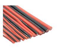 SVKVBNLNGK Câble flexible en caoutchouc de silicone et fil cuivre 1/2/5 m, 8, 10, 12, 14, 16, 18, 20, 22, 24, 26, 28 AWG, connecteur lampe LED for monter soi-même, noir rouge Fil(5 Me,10AWG)