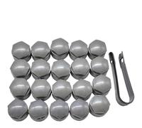 SVKVBNLNGK Lot de 24 Cache-écrous de Roue 25 mm, étanches, avec Outil de démontage, Gris, for Audi A1, A2, A3, A4, A5, A6, A7, A8 Boucle en Plastique pour Automobile