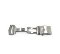 SVKVBNLNGK Métal double bouton-poussoir bouton pliage boucle boucle papillon déploiement boucle de fermoir regarder la bracelet réparation noir argent 22mm montre fermoir Fermoir de montre(Silver)