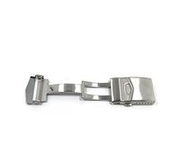 SVKVBNLNGK Métal double bouton-poussoir bouton pliage boucle boucle papillon déploiement boucle de fermoir regarder la bracelet réparation noir argent 22mm montre fermoir Fermoir de montre(Silver)