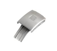 SVKVBNLNGK T013 T048 Bandoulière en caoutchouc double poussée 20mm argent noir solide acier inoxydable boucle réglable Fermoir de montre(Silver)