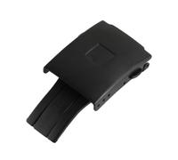 SVKVBNLNGK T013 T048 Bandoulière en caoutchouc double poussée 20mm argent noir solide acier inoxydable boucle réglable Fermoir de montre(Noir)