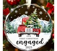 Svnntaa Cadeaux de fiançailles pour couples, décoration de Noël 2025, cadeaux pour les couples nouvellement fiancés, pour elle, femme, couple, future mariée, décoration de fiançailles en verre pour