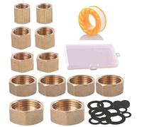 SVOCK 12pcs Nourrice Plomberie, Bouchons d'Étanchéité, 3/4 Bouchon Aveugle 1/2 Pouce 1/8 1/4 3/8 Pouce Ensemble, Bouchon en Laiton pour Tuyaux d'Eau Extérieurs de Jardin avec Accessoires de Montage