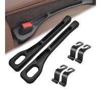 SVOCK Decoration Voiture Interieur, 2pcs Remplisseurs d'Espace Siège de Voiture y 4pcs Voiture Crochet Dossier Siège, Accessoire Voiture Interieur, Rangement Siege Voiture Siège de Voiture Gap Filler
