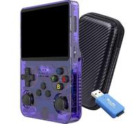 SVP Game R36S Console rétro portable 3,5" IPS 640 × 480, Snapdragon 6 Gen1, Adreno 710, Android 9 Gaming, WiFi, 1 + 8 Go, 43 439 jeux, PS1 PSP GBA SNES NES Arcade (violet, 128 Go + étui + USB)