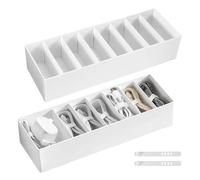 svpfuo 2 Pièces Boite Range Cable, Boite Rangement Cables, Boites Rangement Cable et Chargeur, Compartiment Ajustable avec Organisateur de Câbles, Idéal pour Ranger Les Câbles de Charge, Batteries