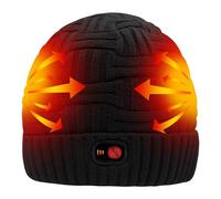 Svpro Bonnet chauffant avec batterie rechargeable Accu Li-Polymère 7,4V tient jusqu'à 3-7 heures, Chapeau chauffant électrique Femmes Hommes Bonnet chauffant Skull Cap, L