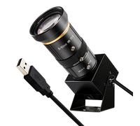 SVPRO Caméra USB 5 MP 30 FPS avec téléobjectif 5-50 mm, zoom optique 10x, mise au point manuelle pour macro et longue distance, caméra d'ordinateur à faible luminosité avec capteur IMX335 pour Windows