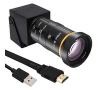 SVPRO Caméra USB HDMI 4K avec téléobjectif 5-50 mm, zoom optique 10x, mise au point manuelle, webcam H.264 industrielle, microscope de vision informatisée pour PC, moniteur, télévision, projecteur