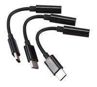 SVRITE Adaptateur Audio pour Casque De Type C ¨¤ 3.5 Mm De 3Pcs,Cable De Connecteur pour Microphone Aux USB-C ¨¤ 3.5 Mm pour Z,Le 2/Le Pro 3,(Noir)