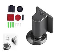 SvRite Butée de porte magnétique, butée de porte robuste avec kit d'installation, design sans perçage, support de loquet invisible au sol, disponible en noir et blanc (gris)