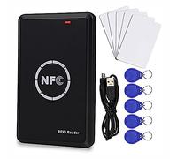 SVRITE Copieur de Carte de Contrôle D'Accès Intelligent Noir 125KHz Duplicateur de Carte 13,56MHz Décodeur de Carte Cryptée Étiquette NFC