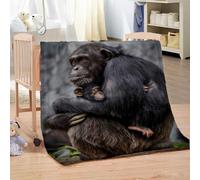 SVTUSR Couverture Polaire Flanelle en Microfibre Couverture Lit 2 Personnes 180X200Cm Singe Animal Plaid Fourrure Grande Taille Jeté De Canapé, Couverture Chaude Douce en Peluche