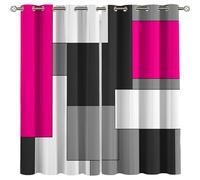 SVTUSR Rideau Salon Occultant 3D Art Rose Gris Blanc Rideaux À Oeillets 140X160Cm 2 Panneaux Rideaux Grande Largeur Décoration De Fenêtre pour Chambre, Isolant Thermique Et Phonique