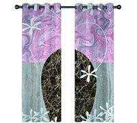 SVTUSR Rideau Salon Occultant 3D Marbre Rose-Gris Motif Rideaux À Oeillets 200X214Cm 2 Panneaux Rideaux Grande Largeur Décoration De Fenêtre pour Chambre, Isolant Thermique Et Phonique