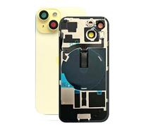 SVV Coque arrière, cache batterie compatible avec la série iPhone 15. Pré-assemblée : avec câble Flex QI/NFC, aimant, support métallique, bagues de caméra, etc. Exactement comme sur la photo. Verre