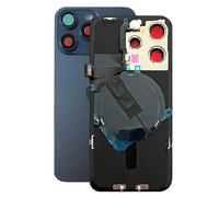 SVV Coque arrière, couvercle de batterie compatible avec iPhone 15 Pro Series. 15Pro Prémonté : avec câble flexible QI/NFC, aimant, support métallique, anneaux de caméra, etc. Exactement comme sur la