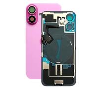 SVV Coque arrière, couvercle de batterie compatible avec iPhone 16 Plus + prémonté : avec câble flexible QI/NFC, aimant, support métallique, anneaux d'appareil photo, etc. exactement comme sur la