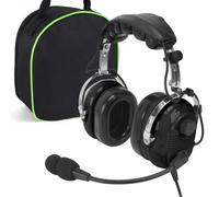 SVXSODA Casque d'aviation GA avec réduction du bruit pour pilotes stagiaires débutants PPL étudiants voyageurs occasionnels aviation entretien équipage au sol amateurs de vol (629-A-Noir)