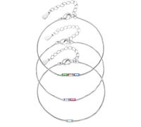 Svyqwmz Bracelet personnalisé avec 1 à 3 pierres de naissance pour femmes - Bracelet personnalisé avec pierres naissance, cadeau d'anniversaire ou de Noël pour elle, maman, épouse, petite amie