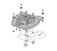 Platine d'adaptation sur ALU-RACK Sw-Motech Pour topcase TRAX Noir