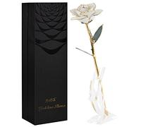 S And W Swarovski Rose véritable trempée dans Une Feuille d'or 24 carats élégante Fleur Amour éternel Romantique décoration Cadeau avec Jolie boîte Cadeau