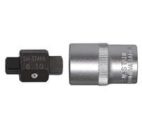 SW-Stahl 03000SB Clé à Douille pour Service d'huile 1/2, 8 mm, 10 mm, réversible, 4 pans, Chrome Vanadium, Outil spécial pour Changement d'huile
