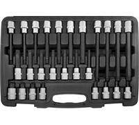 SW-Stahl 04424L Douilles de vissage 1/2' denture intérieure M5-M16, 26 pièces l Jeu d'embouts de vissage en partie pour filetage métrique ISO I Coffret de douilles de vissage
