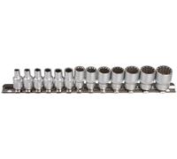 SW Stahl 05440L Jeu de Douilles 1/4" Multi-profil 4-14 mm, 13 Pièces