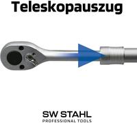 SW-Stahl 05958L Cliquet réversible 3/4 pouces I denté avec 24 dents I cliquet télescopique I levier réversible