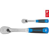 SW-Stahl 06096L Jeu de cliquets réversibles 2 pièces I Clé à cliquet 1/4 et 1/2 pouce jusqu'à 1.075 Nm I Jeu de cliquets High Torque I Denture fine avec 90 dents