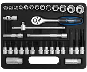 SW-Stahl 06520L Jeu de Clés à Douilles 3/8 Pouces, Coffret d'Outils 34