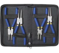 SW-Stahl 41410L Jeu de pinces à circlips, 175 mm, 4 pièces I Jeu de pinces à circlips pour circlips intérieurs et extérieurs I Chromé et forgé I Poignées avec revêtement par trempage