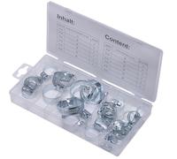 SW STAHL Assortiment de Colliers de Serrage, 26 Pièces S8055 | Jeu de 26 attaches durite en acier, tailles 16 à 40 mm, idéal pour véhicules, livré en coffret plastique robuste
