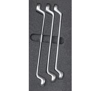 SW-Stahl Assortiment pour chariot d'atelier, clé polygonale double, 3