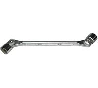 SW-Stahl ouble Articulation, 16 x 17 mm en Chrome-Vanadium | Outil avec profil douze pans, douilles pivotantes et finition mate pour travaux mécaniques en espaces restreints