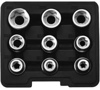 SW Stahl Jeu de 9 Douilles 1/2" Profil E, Torx Femelle E10-E24 04435L