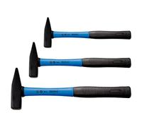 SW STAHL Jeu de Marteaux de Serrurier, Manche Fibre de Verre, 3 Pièces | Set premium forgé avec poignées en caoutchouc antidérapantes. Poids des têtes incluses : 300g, 500g et 800g.