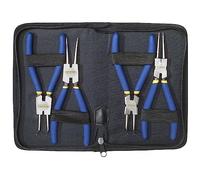 SW STAHL Jeu de Pinces à Circlips, 4 Pièces, 175 mm, Chrome - 41410L | Pinces pour circlips intérieurs et extérieurs, droites et coudées à 90°, manches isolés, pointes de 2 mm