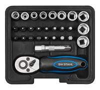 SW-Stahl S2143 Jeu de Clés à Douilles 1/4", 29 Pièces avec Mini-Cliquet