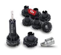 SW-Stahl 10359L Jeu de 10 ponceuses de moyeu de Roue I Embout de ponçage visseuse sans Fil I Embout de ponçage pour perceuse I Tampons de Polissage Voiture I Brosse Meuleuse d'angle I Ponceuse de