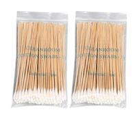 Swabs 100/200 pièces Long manche en bois écouvillon nettoyage des oreilles soins des plaies coton-tige sanitaire rond pointe de coton plaie propre applicateur de maquillage