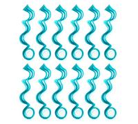 SWACC Lot de 12 extensions de cheveux synthétiques bouclés ondulés à clipser - Couleur unie - Bleu sarcelle