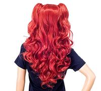 SWACC Perruque de cheveux synthétiques longs bouclés à double clip Couleur pastel Coloré Cosplay Party Perruque pour femmes et enfants avec bonnet de perruque