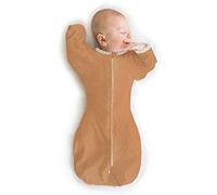 SwaddleDesigns Sac d'emmaillotage de transition avec bras sur demi-manches et poignets mitaines, butterum chiné à pois, petit, 0-3 Mo, 6-15 lbs (meilleur sommeil, transition d'emmaillotage facile)