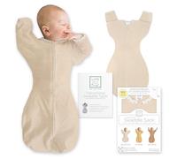 SwaddleDesigns Transitional Swaddle Sack, Arms Up Half-Length Sleeves & Mitten Cuffs, Swaddle for Newborn Transition to Baby Sleep Sack Wearable Blanket, Large, 6-9 Month, 21-24 lb, Heathered Oatmeal
