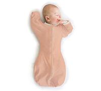 SwaddleDesigns Transitional Swaddle Sack, Arms Up Half-Length Sleeves & Mitten Cuffs, Swaddle for Newborn Transition to Baby Sleep Sack Wearable Blanket, 6-9 Month, 21-24 lb, Heathered Peach Blush
