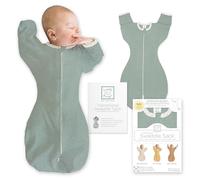 SwaddleDesigns Transitional Swaddle Sack, Bras Up Manches mi-longues et mitaines, Swaddle for Newborn Transition to Baby Sleep Sack Wearable Blanket, Medium, 3-6 month, 14-21 lb, Heathered Jadeite