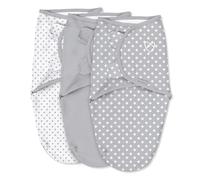 SwaddleMe by Ingenuity Lot de 3 langes originaux, 100 % coton, améliore le sommeil et calme le réflexe de sursaut, 0 à 3 mois, motif à pois croisés